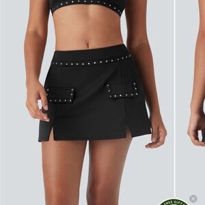 Black Studded Skort